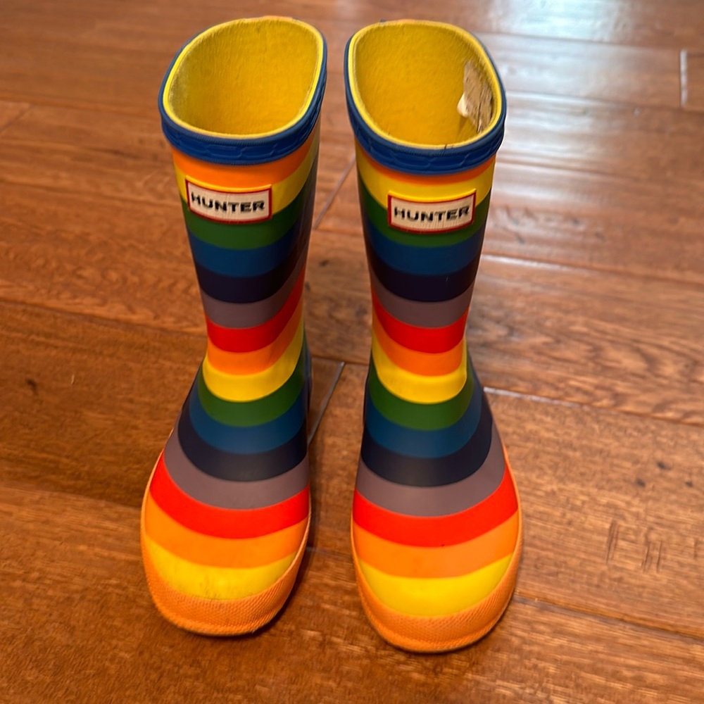 Kids Rainbow Hunter boots sz 10US